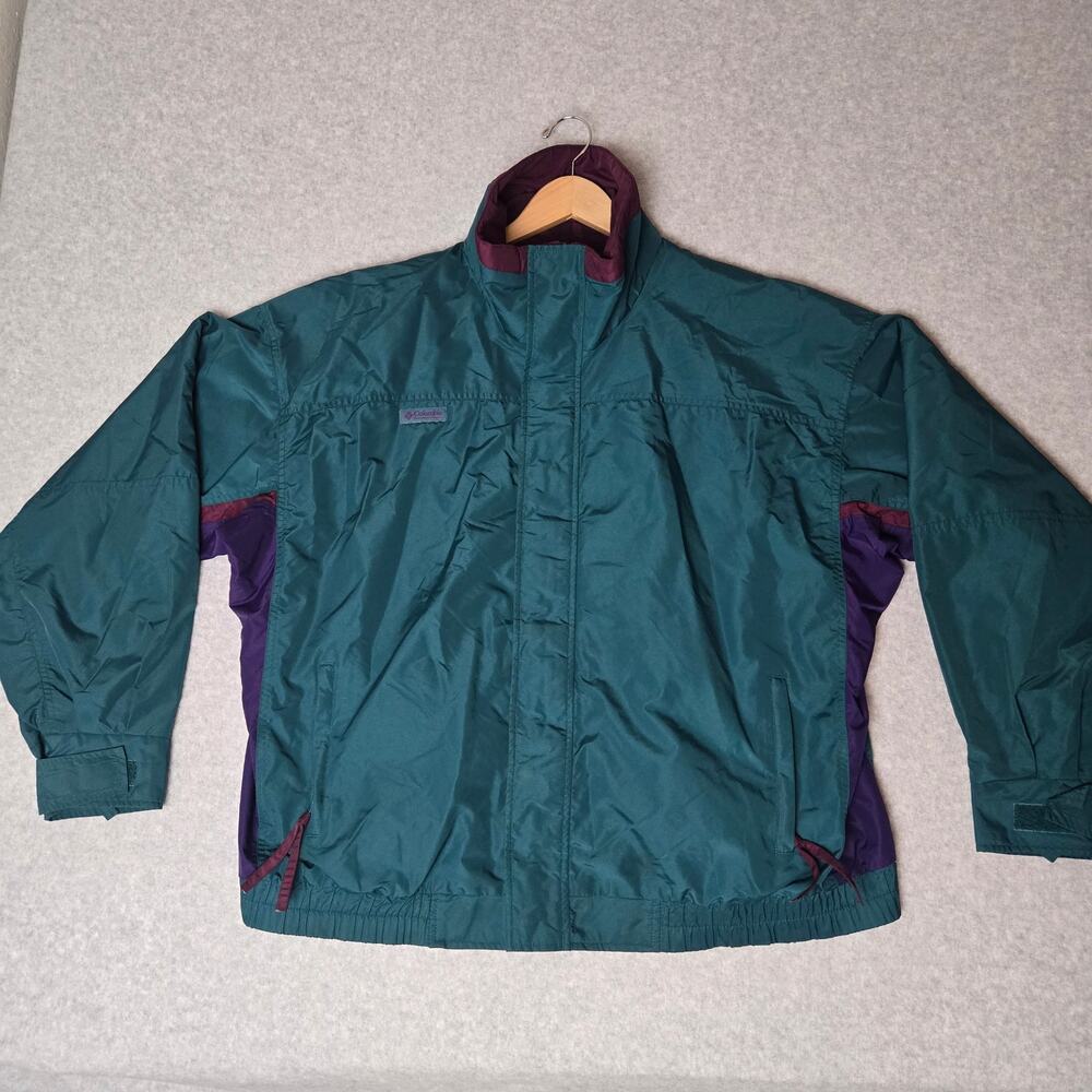 VTG Columbia Sportswear 90s Bugaboo Interchange Men's Ski Jacket Teal/Purple XL